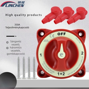 Tengeri használatra módosított nagyáramú áramkimaradó kapcsoló, Blue Ocean sorozatú, 9001E piros szigetelt, vízálló akkumulátorkapcsoló
