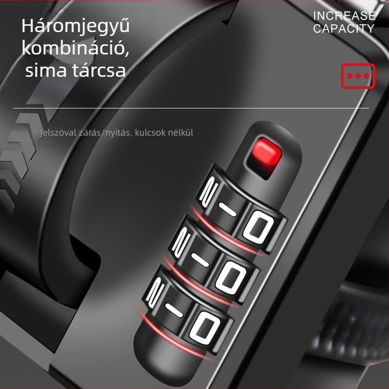 Elektromos akkumulátoros autós sisakzár jelszóval lopásgátló fix biztonsági kalapzár ingyenes lakat csat jelszó sisakzár