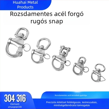 Rozsdamentes acél forgórugós kengyel 304/316 hajózási hardver tartozékok hevedercsat gyorskioldó kengyelzár