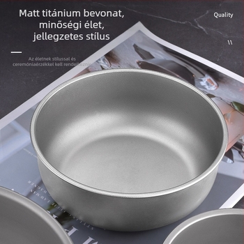 Gyári kifutó, tiszta titán tál, kültéri kemping titán tál, terepi étkészlet, hordozható, egymásra rakott titán tál