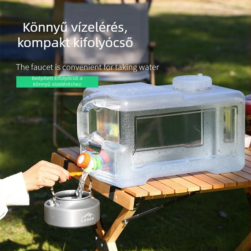 Kültéri átlátszó víztartály csappal autóval, kempingezéshez és utazásokhoz – tiszta ivóvíz tárolása
