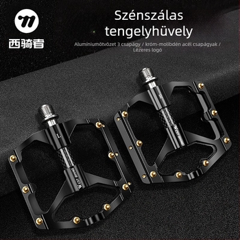 WEST BIKING 3 Peilin pedál karbon tengelyhüvely pedálos hegyi kerékpárhoz 3 Peilin pedál polírozott felülettel