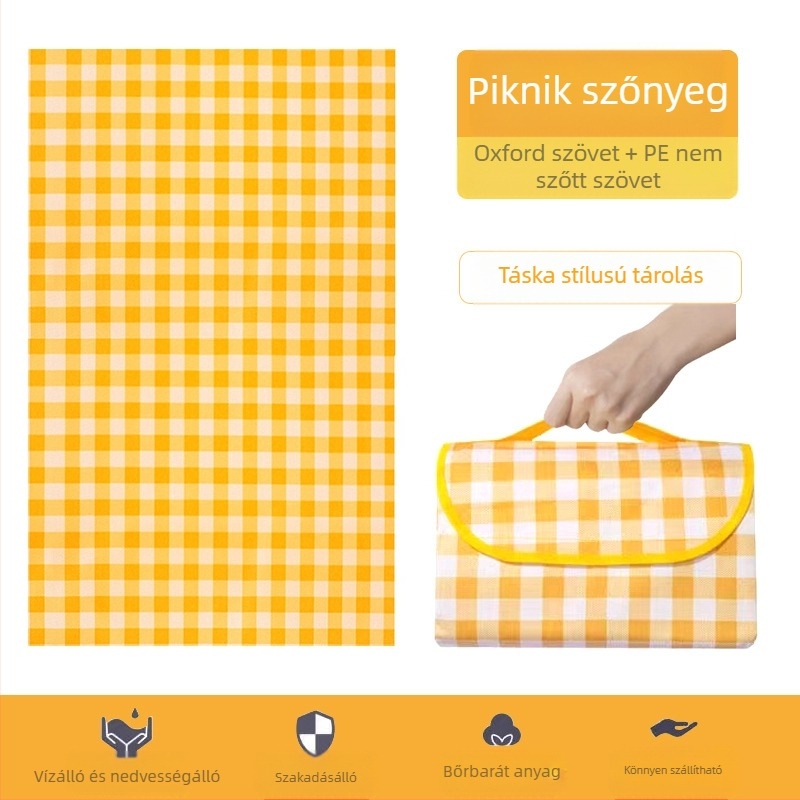 Piknik szőnyeg Nedvességálló szőnyeg Kültéri piknik szőnyeg Vízálló vastagított Oxford szövet PE Nem szőtt kézitáska piknik kendő