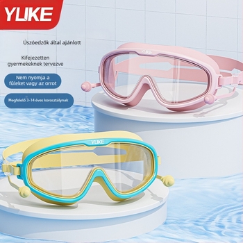 Gyermek úszószemüveg, nagy kerettel, HD páramentes, vízálló, fiúknak való, professzionális úszósapka, úszószemüveg, lányoknak való, úszószemüveg