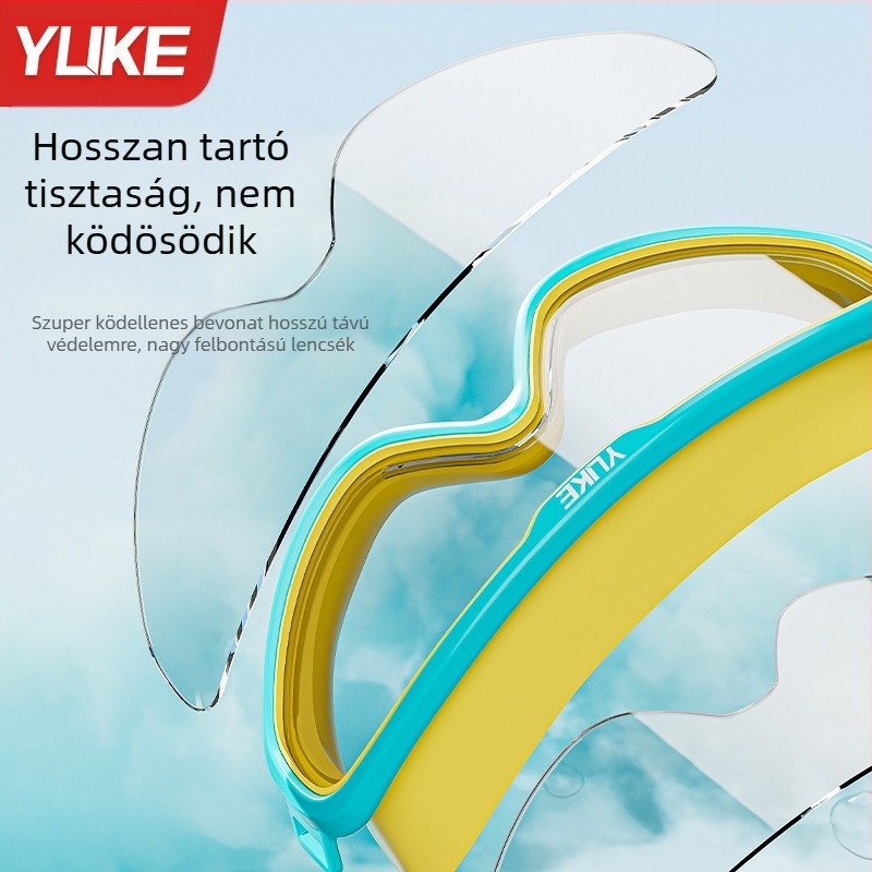 Gyermek úszószemüveg, nagy kerettel, HD páramentes, vízálló, fiúknak való, professzionális úszósapka, úszószemüveg, lányoknak való, úszószemüveg