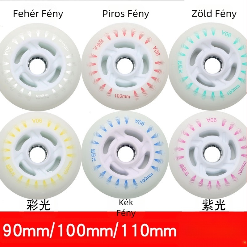 Görkorcsolya gyermek villámgyors görkorcsolya egyenes sorú világító kerék felnőtt görkorcsolya PU90 gyorskorcsolya 100mm110mm