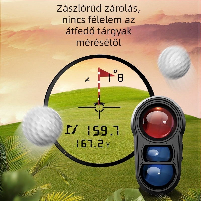 Golf lézeres távolságmérő kézi kültéri elektronikus vonalzó nagy pontosságú mérőműszer infravörös golf távolságmérő