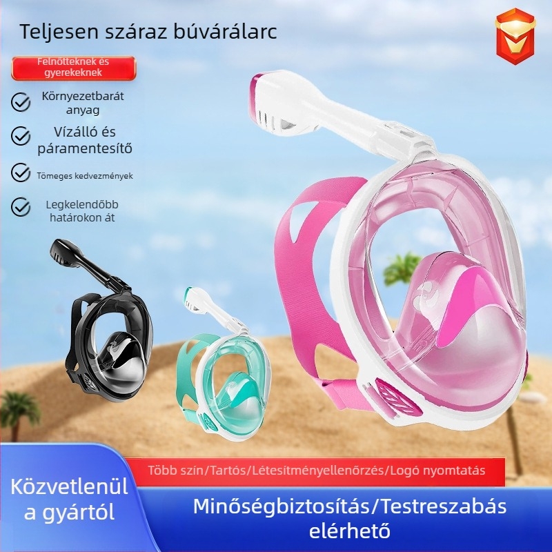 Búvármaszk légzés légutak elválasztó légzőcső könnyen csatlakoztatható GoPro kamera tartó teljesen száraz páramentesítő maszk