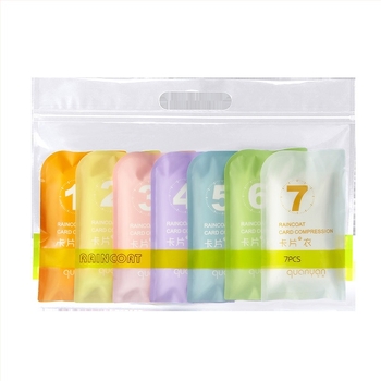 Eldobható felnőtt esőkabát, vastagított hordozható kártya esőkabát, gyermek szabadtéri turisztikai festői vízálló kompressziós esőkabát