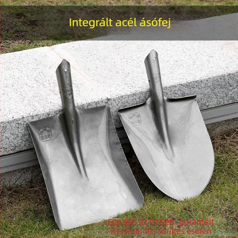 Nagy lapát mangán acél lapát kültéri ásás talajlazítás műtárgy kerti kerti szerszámok zöldségek ültetése mezőgazdasági fa nyél vas kanál