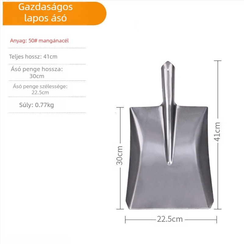Nagy lapát mangán acél lapát kültéri ásás talajlazítás műtárgy kerti kerti szerszámok zöldségek ültetése mezőgazdasági fa nyél vas kanál