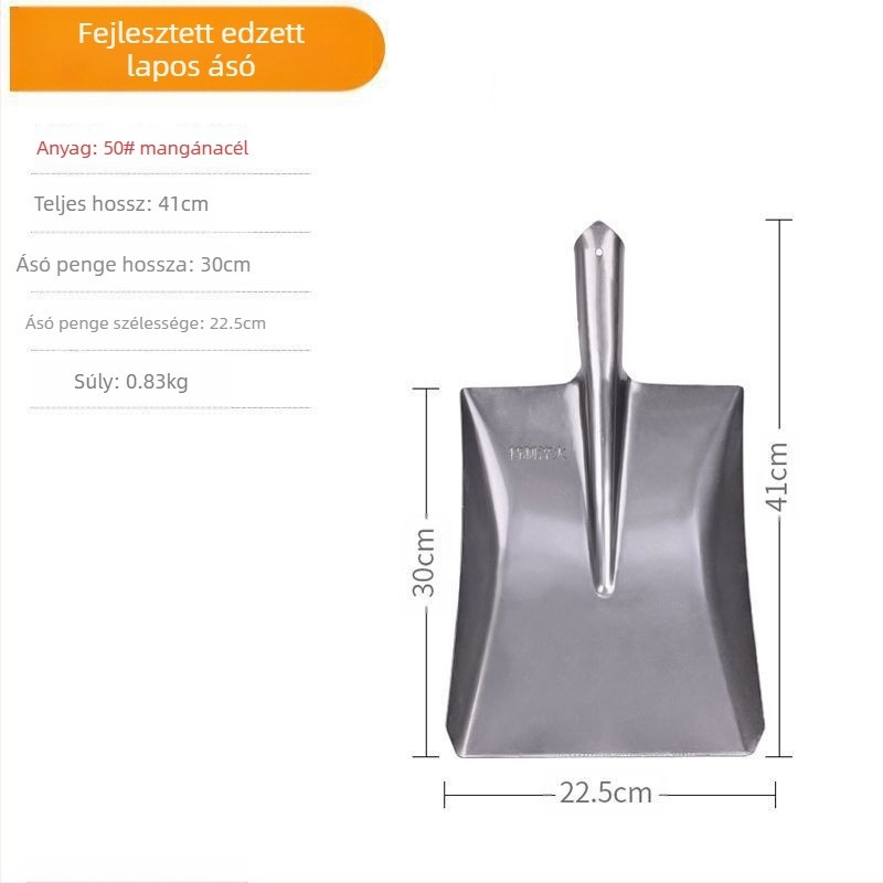 Nagy lapát mangán acél lapát kültéri ásás talajlazítás műtárgy kerti kerti szerszámok zöldségek ültetése mezőgazdasági fa nyél vas kanál