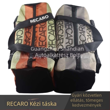 JDM stílusú vászon kézitáska, versenypoggyász, iskolatáska, kültéri, vászontáska, RECARO nagy kézitáska