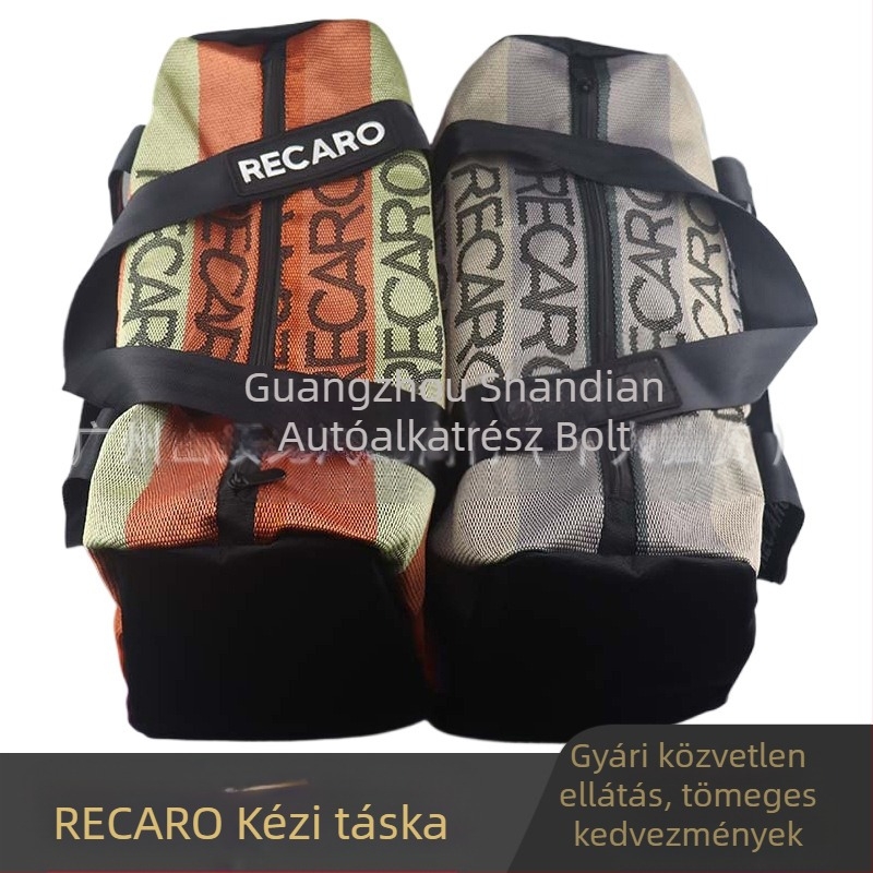 JDM stílusú vászon kézitáska, versenypoggyász, iskolatáska, kültéri, vászontáska, RECARO nagy kézitáska