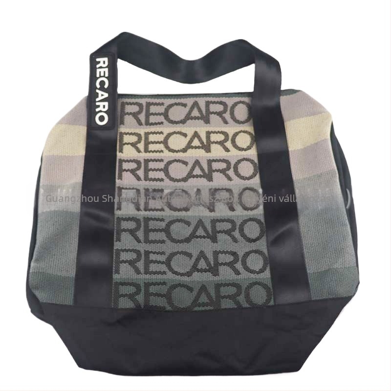 JDM stílusú vászon kézitáska, versenypoggyász, iskolatáska, kültéri, vászontáska, RECARO nagy kézitáska