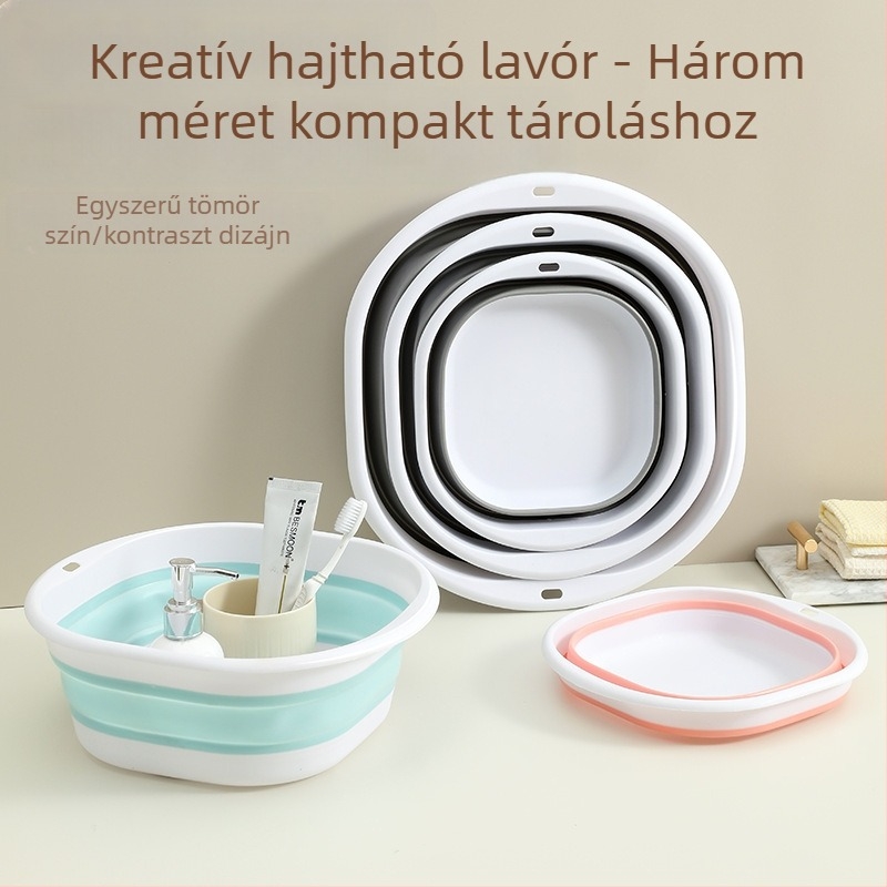 Összecsukható mosdó, hordozható utazómedence diákszállóba, babamosdó, nagy és közepes méretű, kis méretű műanyag mosdókagyló