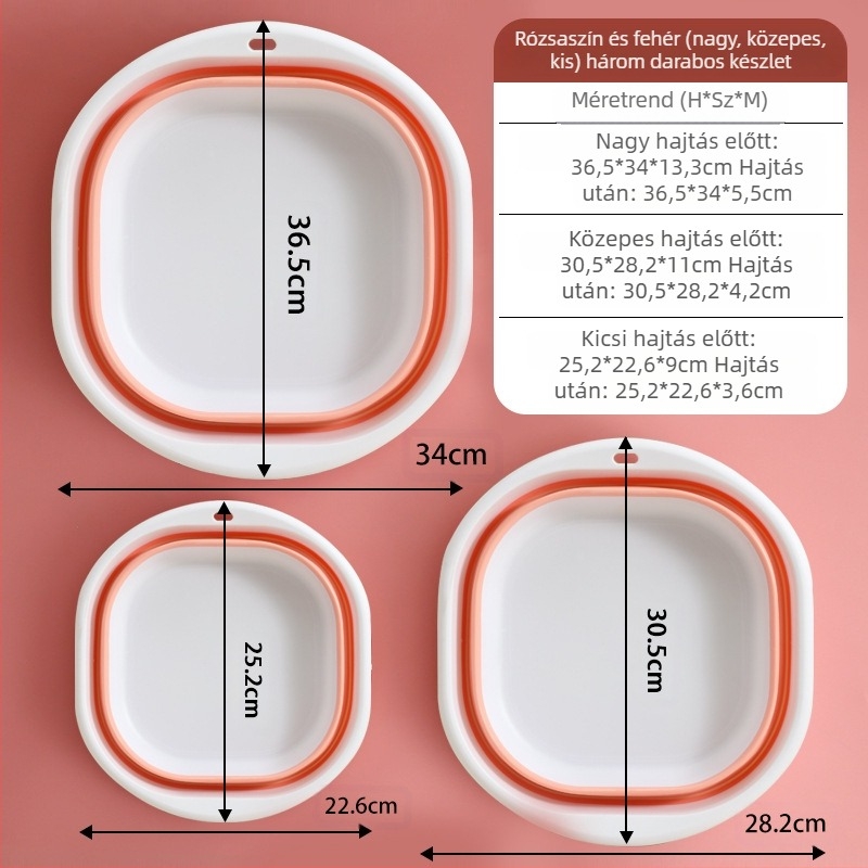 Összecsukható mosdó, hordozható utazómedence diákszállóba, babamosdó, nagy és közepes méretű, kis méretű műanyag mosdókagyló