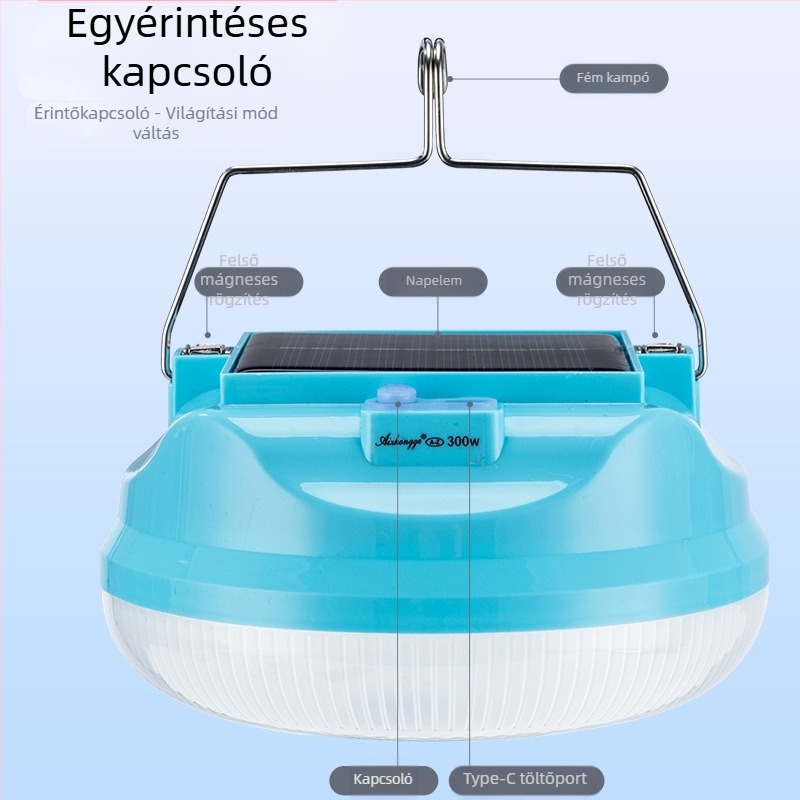Napelemes újratölthető villanykörte áramkimaradás esetén, éjszakai piaci stand, háztartási LED-es energiatakarékos, összecsukható futballlámpa erős fényt biztosít