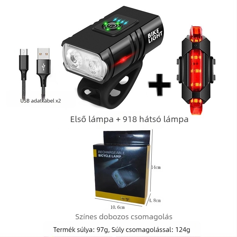 Kerékpárlámpák alumínium ötvözetből készült fényszórók erős fényű motorozás zseblámpa felszerelés éjszakai motorozás hegyi kerékpár kiegészítők öltöny hátsó lámpák