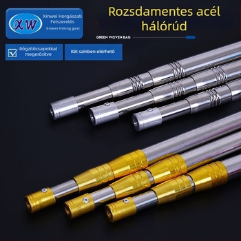 Rozsdamentes acél merítőháló Sárgafejű, vastagított rúddal ellátott merítőháló Teleszkópos rúddal ellátott merítőháló Sárgafejű, rúddal ellátott merítőháló Fehérfejű merítőháló Rúd