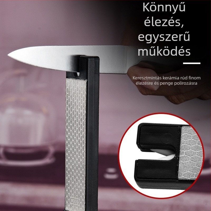 Kültéri összecsukható élezőeszköz, hordozható hegyező, kétoldalas vastag és vékony fenőkő, csiszolóhorog-csiszoló