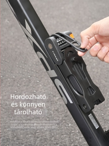 Kerékpár lopásgátló összecsukható lakat Hegyi kerékpár vízálló rozsdaálló ötvözött acél négyjegyű kódzár országúti kerékpár felszerelés