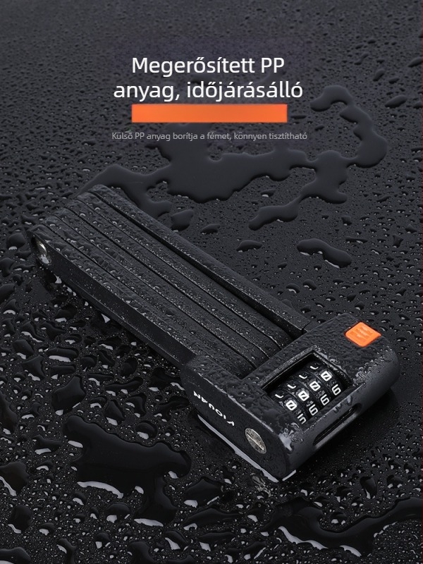 Kerékpár lopásgátló összecsukható lakat Hegyi kerékpár vízálló rozsdaálló ötvözött acél négyjegyű kódzár országúti kerékpár felszerelés