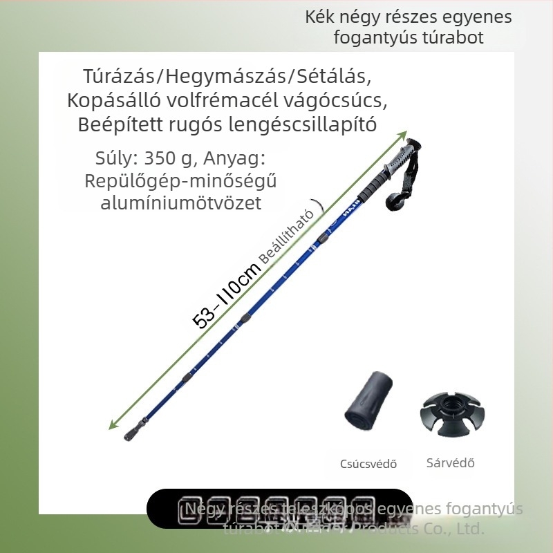 Alumíniumötvözetből készült hegymászóbot T-fogantyús 4 kültéri túrázáshoz használt hegymászóbot hordozható sétabot mankó hegymászóbot gyártók nagykereskedelem