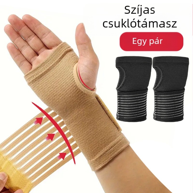Sport tenyérvédő pánt Nyomásos állítható tenyérvédelem Férfi és női tollaslabda kosárlabda fitnesz kopásálló csúszásmentes kesztyűk