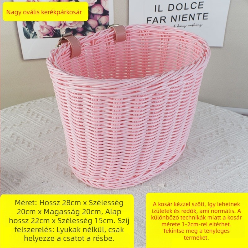 Rattan-szerű szőtt díszkosár, bicikli játékautó zsebkosár, asztali dekoráció, tárolókosár, virágkosár, tárolókosár