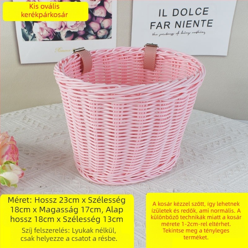 Rattan-szerű szőtt díszkosár, bicikli játékautó zsebkosár, asztali dekoráció, tárolókosár, virágkosár, tárolókosár