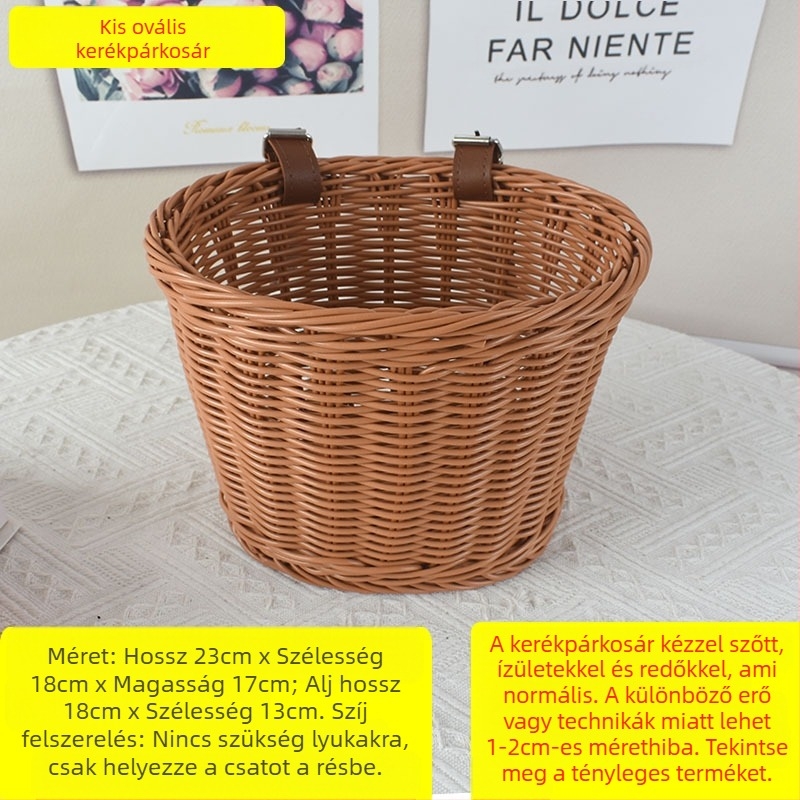 Rattan-szerű szőtt díszkosár, bicikli játékautó zsebkosár, asztali dekoráció, tárolókosár, virágkosár, tárolókosár
