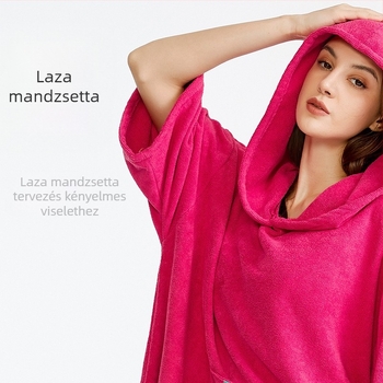 Mikroszálas törölköző, fürdőköpeny, felnőtt nedvszívó fürdőköpeny, viselhető kapucnis fürdőlepedő, úszás, búvárkodás, meleg strandtörölköző