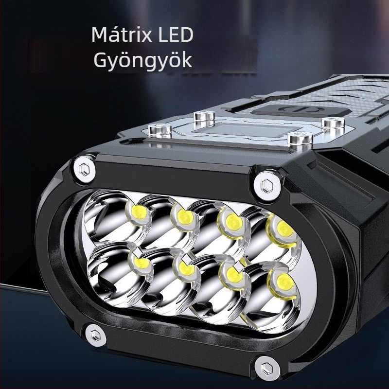 Határokon átnyúló új LED multifunkcionális mágneses erős zseblámpa kültéri vészvilágítás töltő kincs autójavító munkalámpa