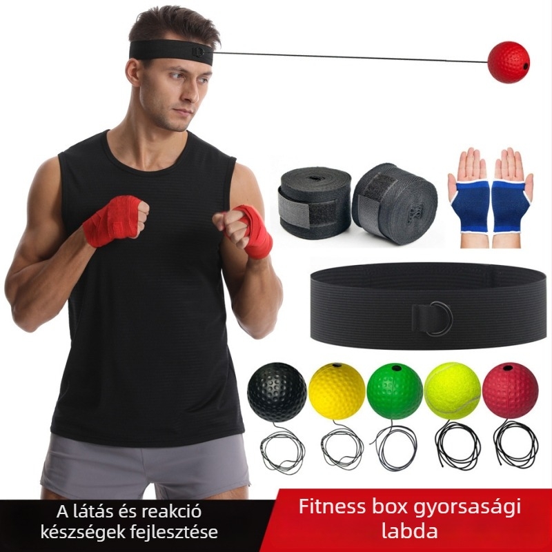Boksz reakciólabda fejre szerelt dekompressziós szellőzőlabda varázslatos ökölvívó gyorsasági labda családi edző ütőlabda fitneszgép