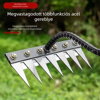 Többfunkciós gyomláló eszköz, többcélú gyomláló műtárgy, levehető gereblye, talajkapa, mezőgazdasági háztartási gereblye