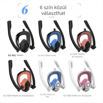 Teljesen száraz búvármaszk felnőtteknek, Three Treasures teljes arcú, dupla csöves szilikon búvár légzőmaszk, kiválóan lélegző szabadtüdős merüléshez