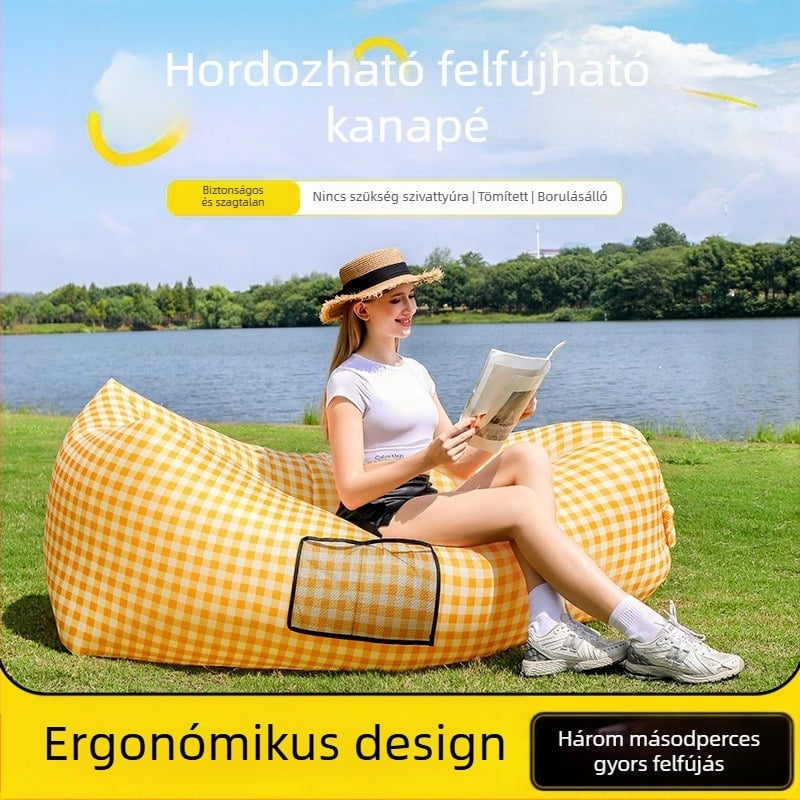 Párna, lusta, felfújható kanapé, hordozható, kültéri, strand, légkanapé, színben illő, lusta hálózsák, nagykereskedelmi gyártó