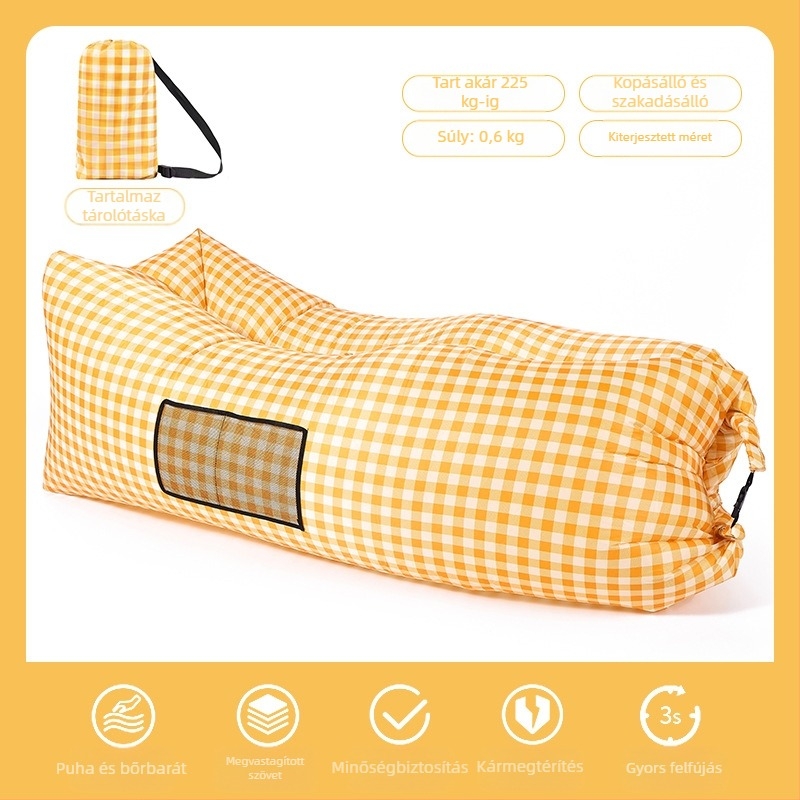 Párna, lusta, felfújható kanapé, hordozható, kültéri, strand, légkanapé, színben illő, lusta hálózsák, nagykereskedelmi gyártó