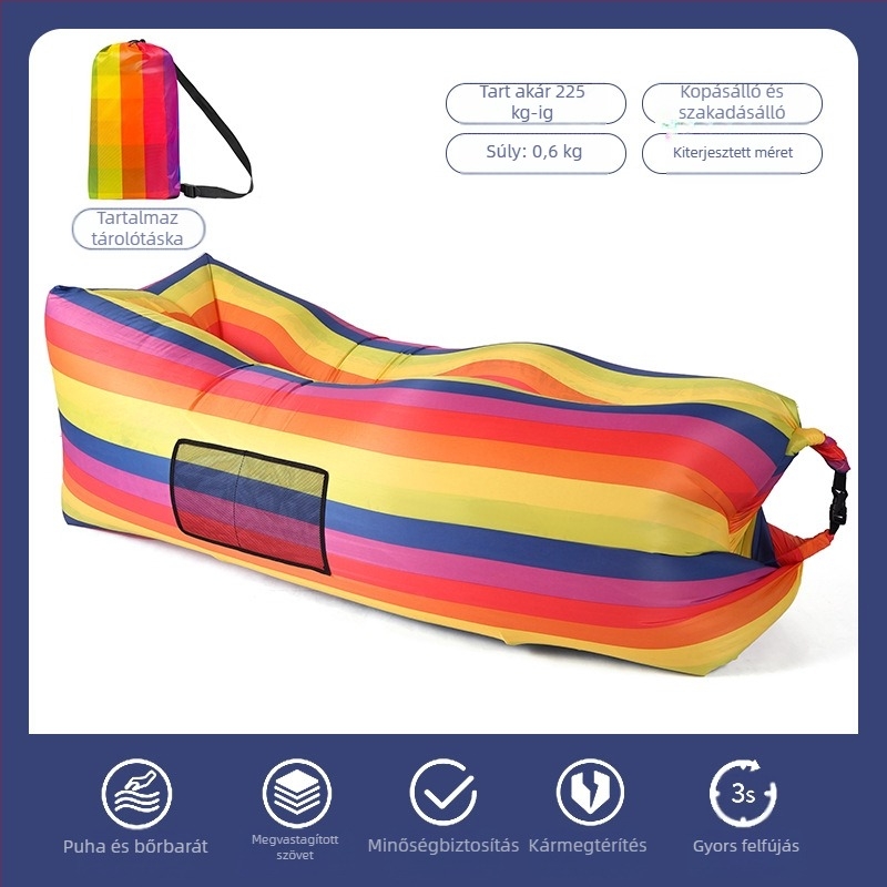 Párna, lusta, felfújható kanapé, hordozható, kültéri, strand, légkanapé, színben illő, lusta hálózsák, nagykereskedelmi gyártó