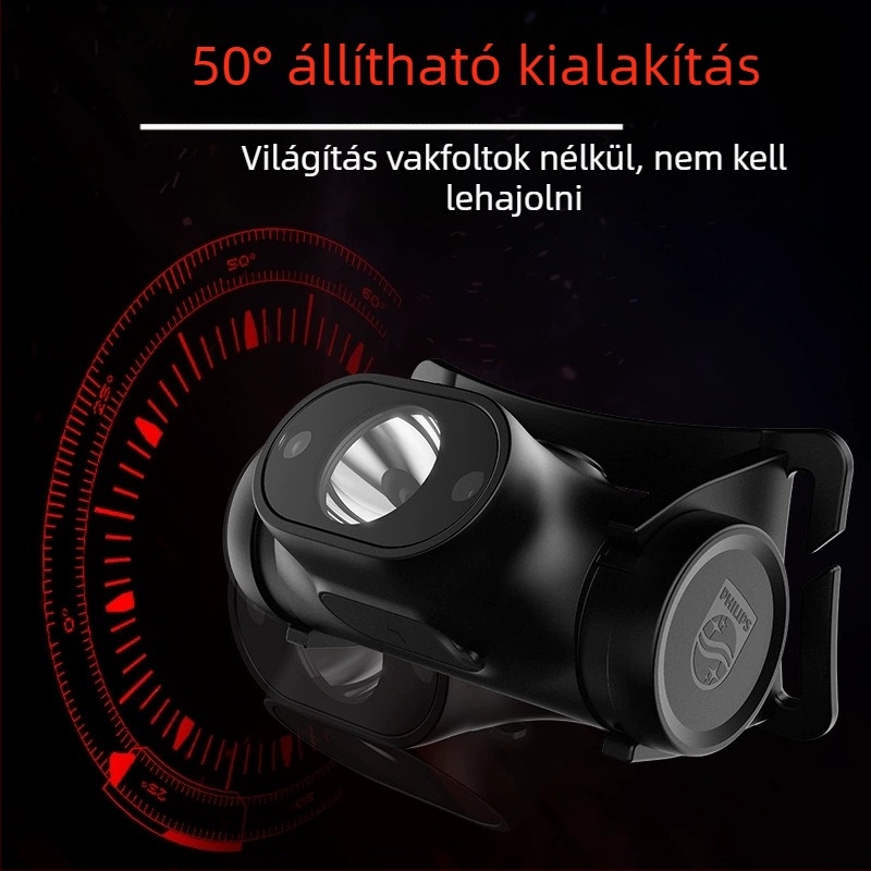 Philips SFL1851 ultra könnyű intelligens érzékelős fejlámpa kültéri túrázáshoz, kempingezéshez, járőrözéshez, fejre szerelhető fejlámpa