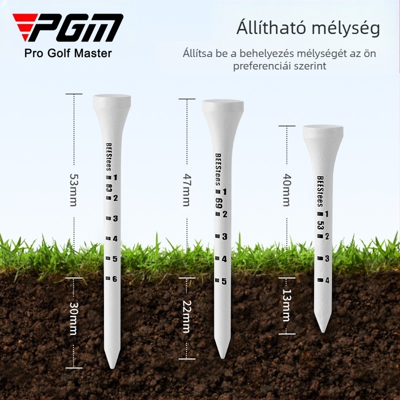 Pgm golffa tee limit állítható magasságú tüskék golflétra mélységjelző labdatartó tee