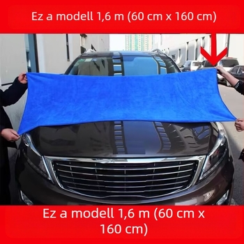 Autómosó nagy törölköző, autótörlő kendő, meghosszabbított nedvszívó, vastagított, nagyméretű autótisztító kendő, szöszmentes bársony