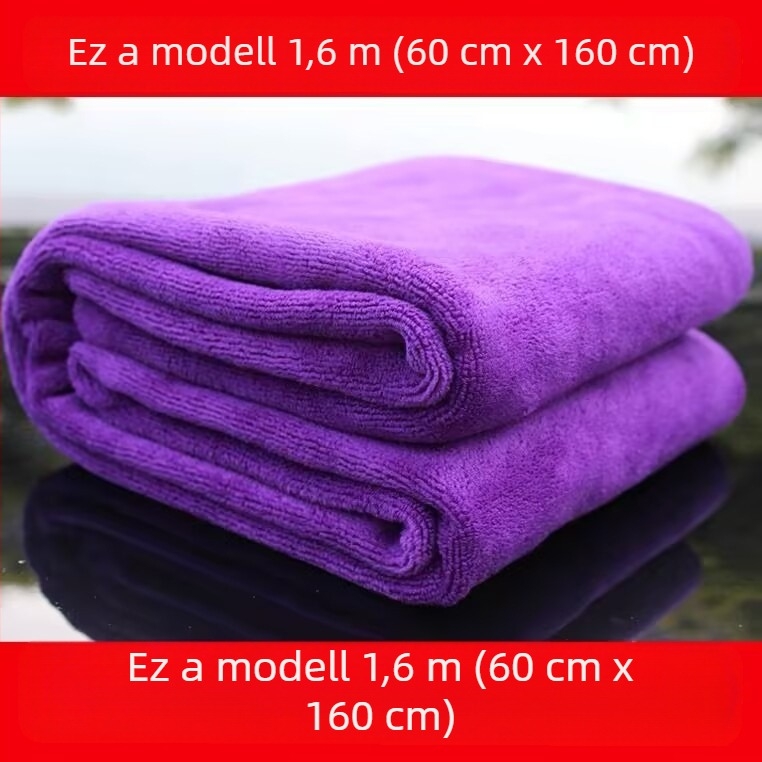 Autómosó nagy törölköző, autótörlő kendő, meghosszabbított nedvszívó, vastagított, nagyméretű autótisztító kendő, szöszmentes bársony