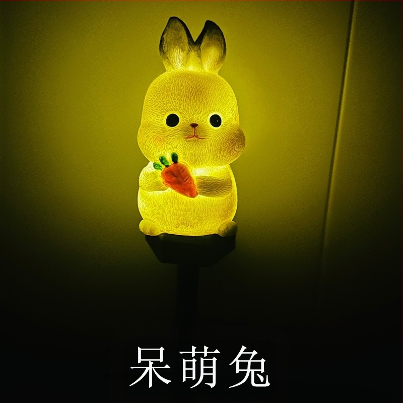 Határokon átnyúló Amazon napelemes nyúllámpa kültéri udvarra vízálló talajlámpa gyantás kézműves tájlámpa gyártó