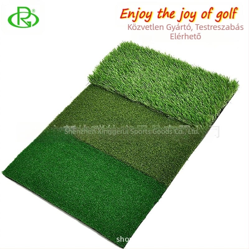 Háromfűves kombinált golfütőpárna, chipping swing párna, gyakorló beltéri és kültéri ütőpárna, kiváló minőségű golf