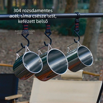 Többcélú rozsdamentes acél pohár kemping hordozható pohárkészlet hegymászó kemping étkészlet többfunkciós 4 darabos vízpohár