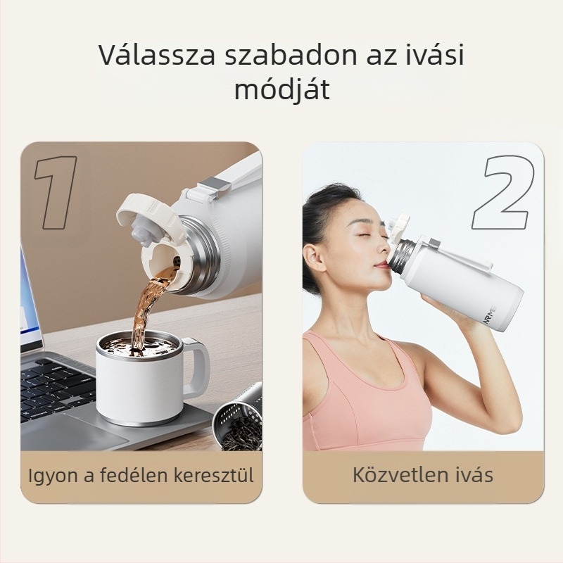 Termoszpohár nagy kapacitású férfi 316 rozsdamentes acél 24 új nagy promóció korlátozott téli párolt fülledt tea vízelválasztó vízforraló