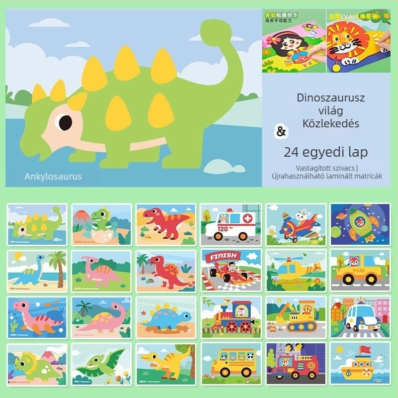 Gyermek kézzel készített diy3D sztereó Eva matricák hercegnő óvodai gyártási anyagcsomag lányoknak oktató matrica játékok