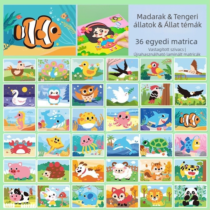 Gyermek kézzel készített diy3D sztereó Eva matricák hercegnő óvodai gyártási anyagcsomag lányoknak oktató matrica játékok